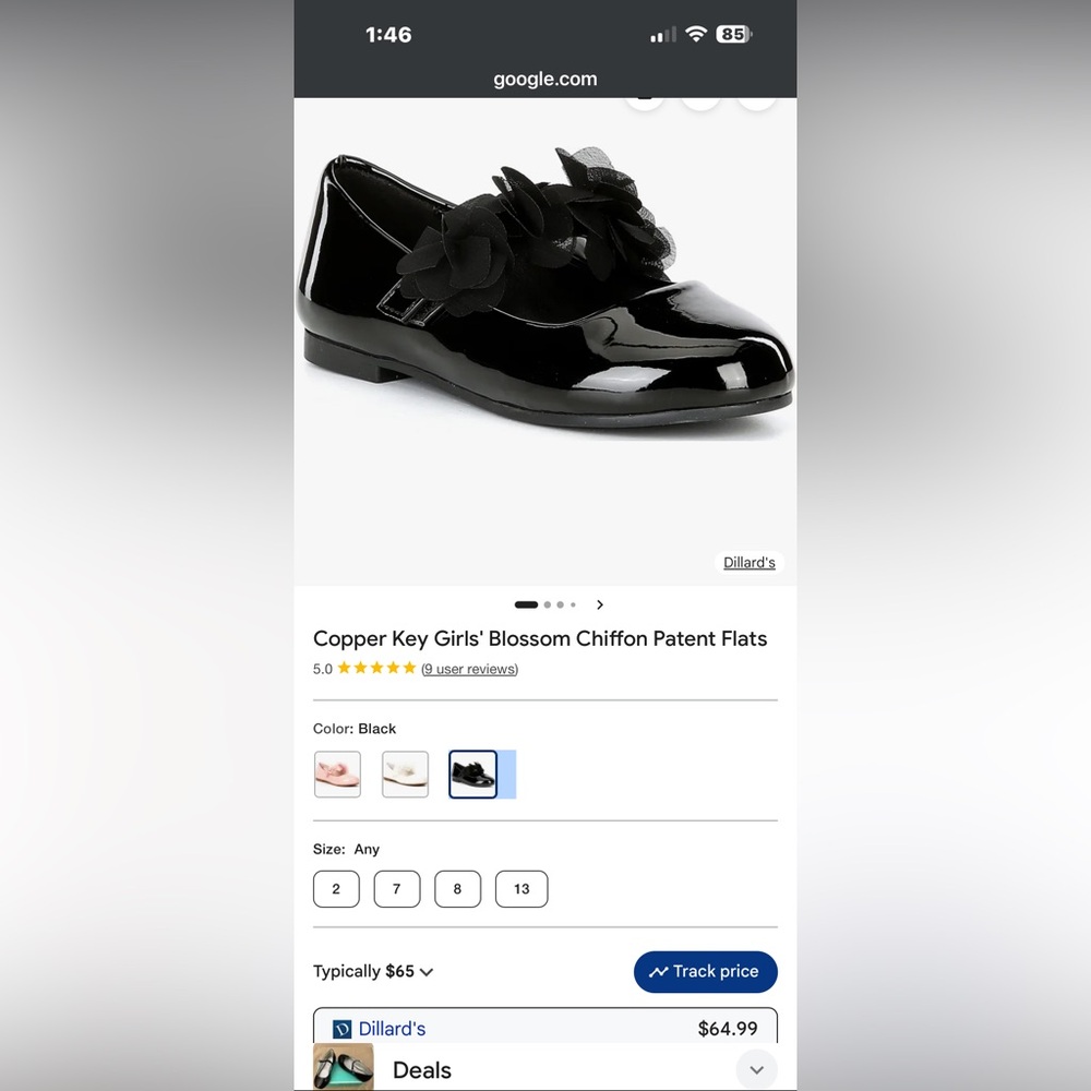 Copper Key Girls' Shiny Black Dress Shoes
